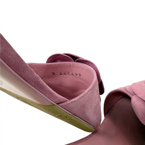 Chanel Camellia Suede Calfskin CC Flower Pink Slide Sandals Size 37 - Picture 9 of 11